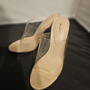 ALDO Women's Transparent and Beige Mules